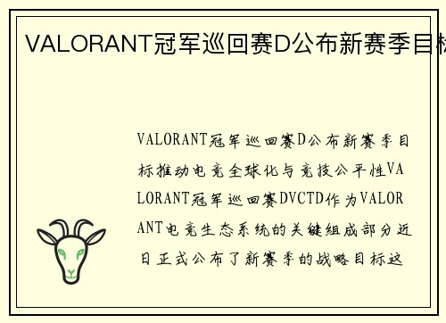 VALORANT冠军巡回赛D公布新赛季目标